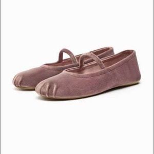 Zara Brand New Velvet Satin effect Ballet Flats
